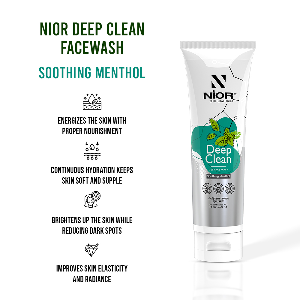 NIOR Deep Clean Gel Face Wash Soothing Menthol Herlan