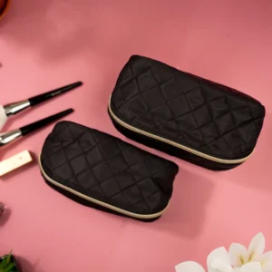 Cosmetic Bag - Black Quilt