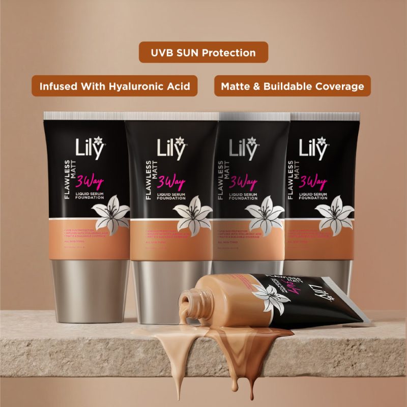 Lily Flawless Matt 3Way Liquid Serum Foundation-Coconut - Herlan