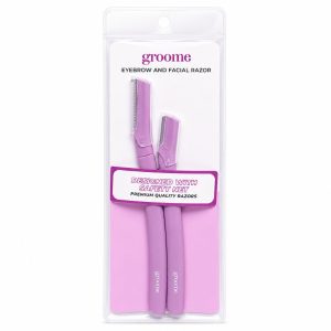 Groome Eyebrow and Facial Razor Light Purple Pack of 2pcs