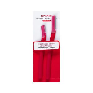 Groome Eyebrow And Facial Razor Red Pact of 2pcs